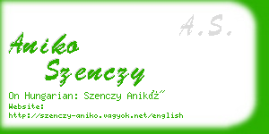 aniko szenczy business card